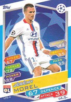 Jeremy Morel Olympique Lyonnais 2016/17 Topps Match Attax CL #LYO04